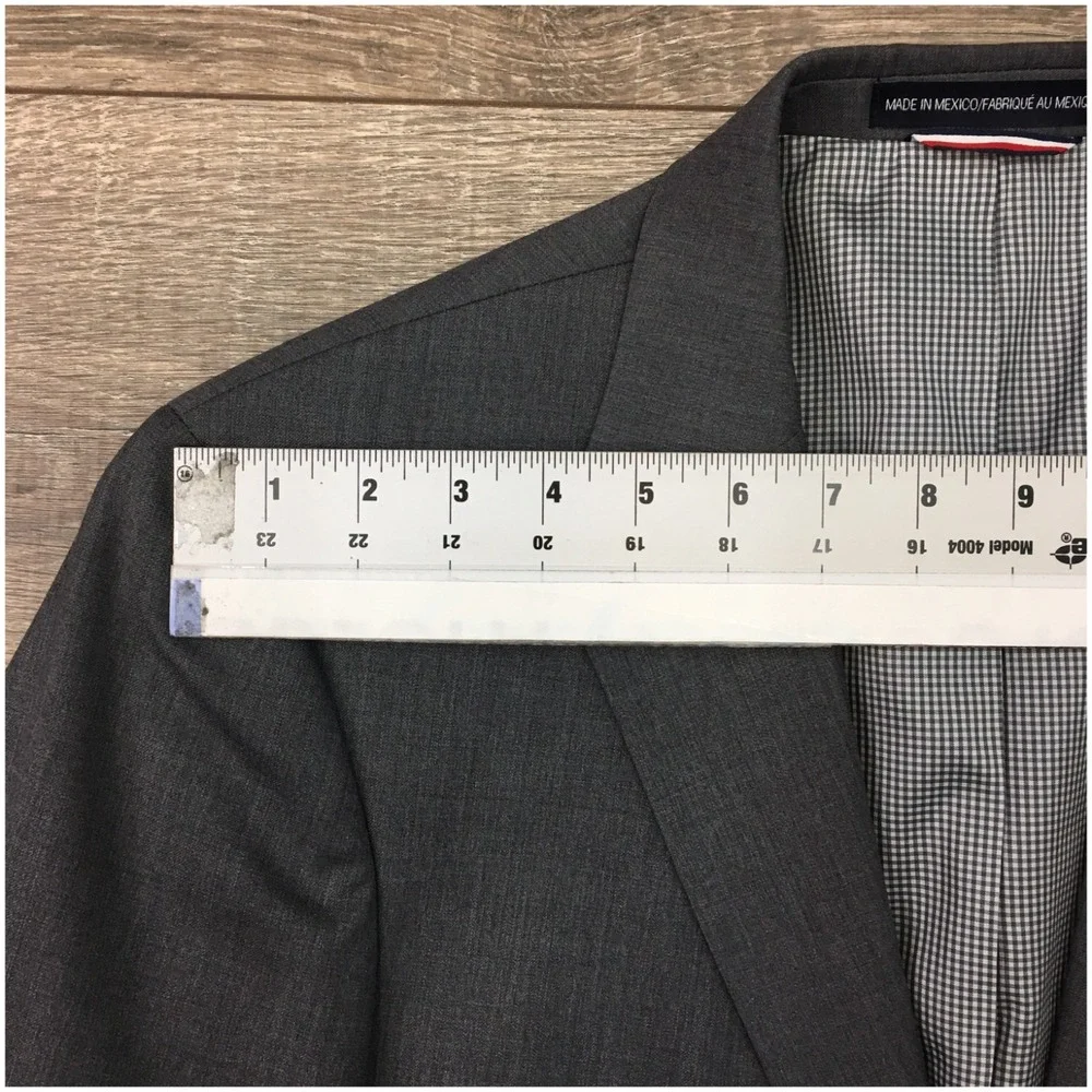 TOMMY HILFIGER Mens‎ Wool Blazer Sport Coat Casual Jacket Size 40R Gray Suit